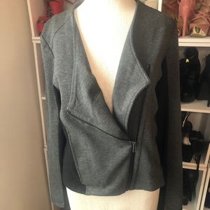 Gray Jacket with Black Detail